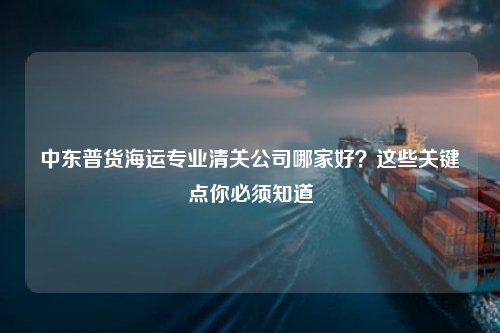 中东普货海运专业清关公司哪家好？这些关键点你必须知道